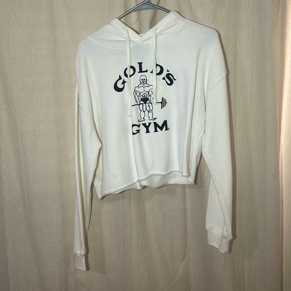 White Gold’s Gym Crop Hoodie